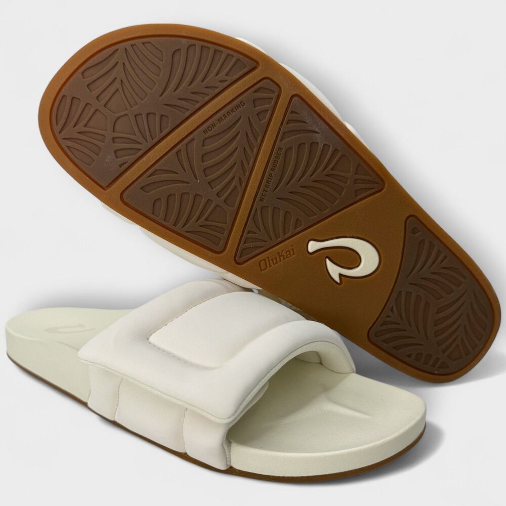 OluKai Sunbeam Puffy Slide Sandals Womens Size 9 Off White Arch Support NWOB - Picture 7 of 10